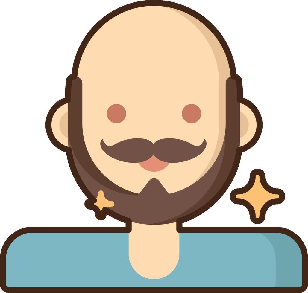 A bald man with a beard and mustache vector