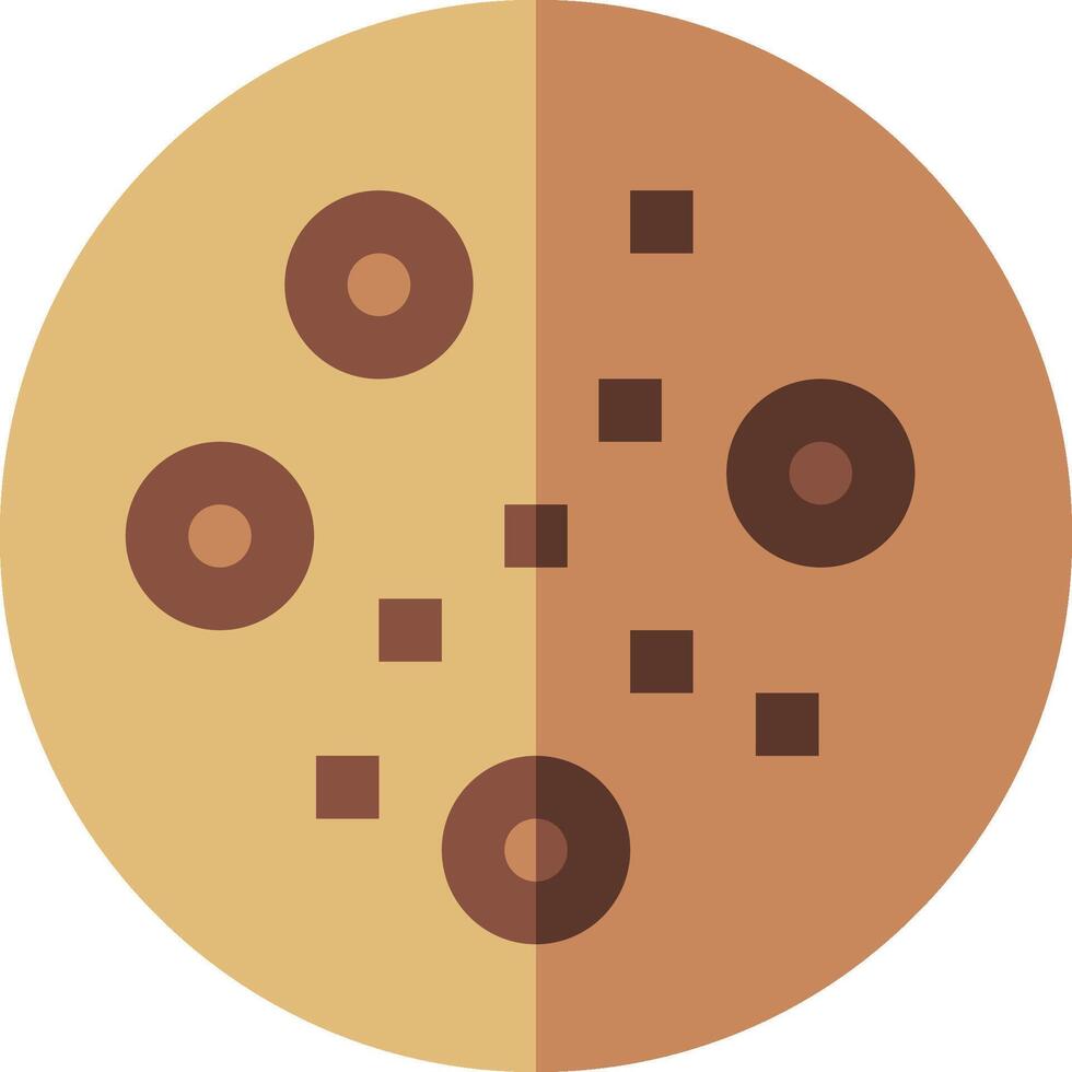 A cookie with brown spots on it vector