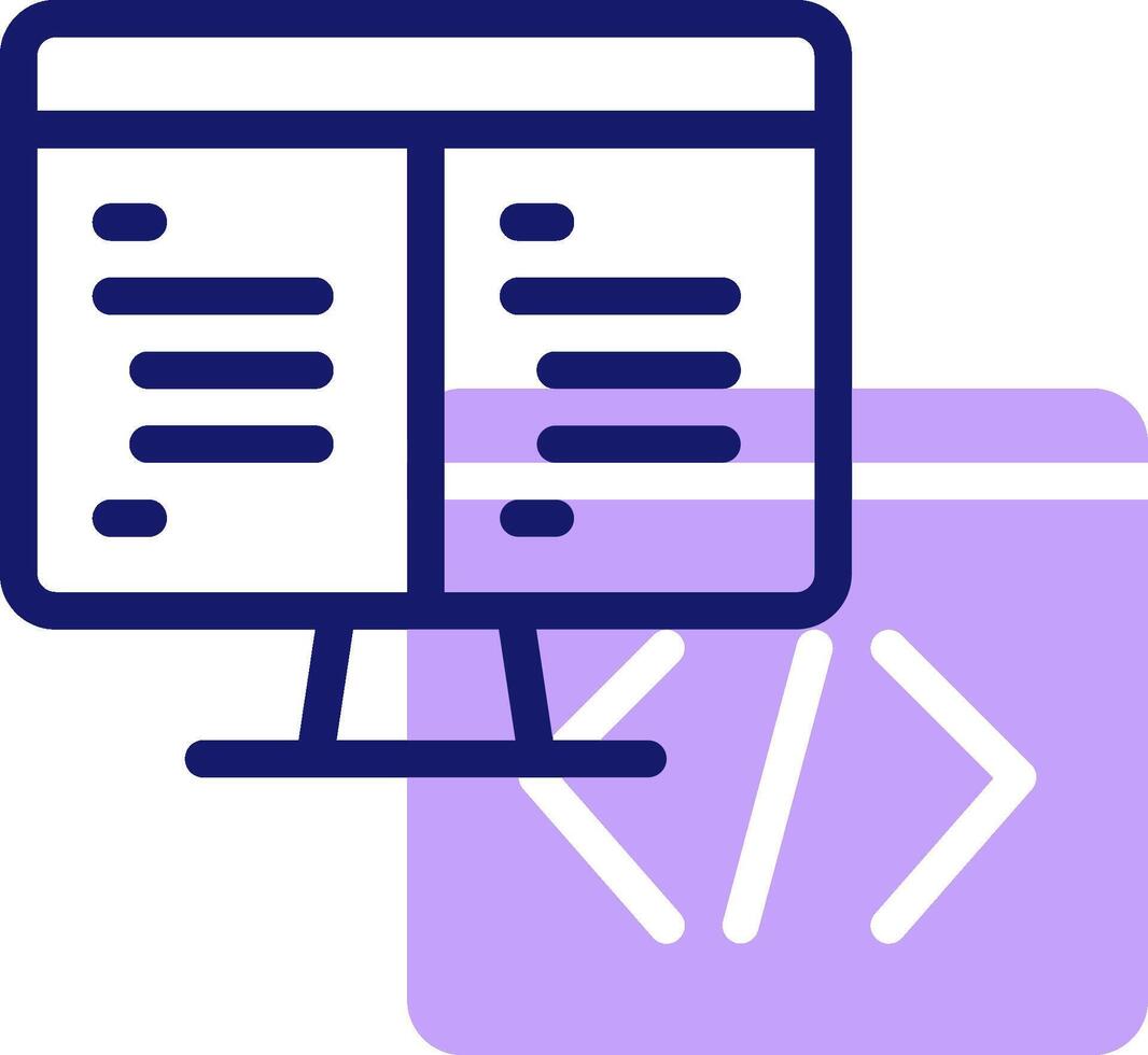 A computer monitor with a code symbol on it vector