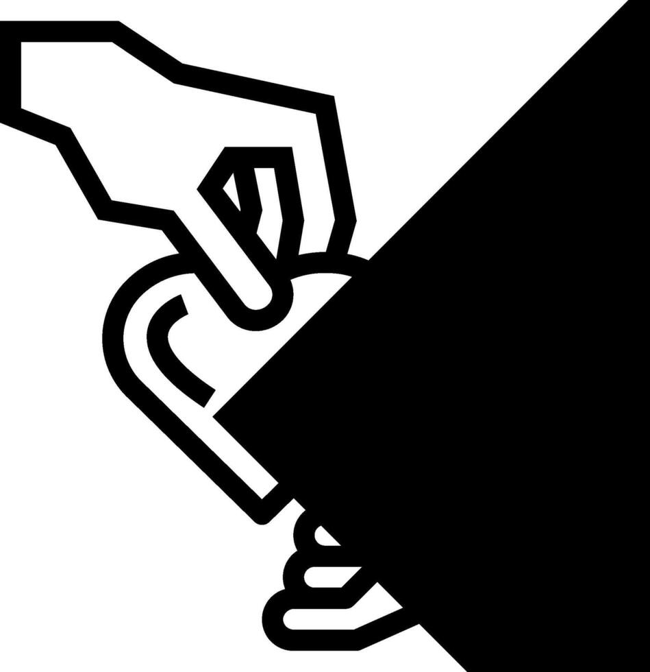 A black and white image of a hand reaching into a heart vector