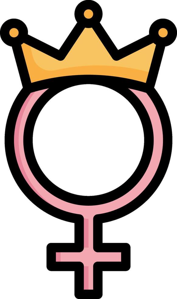 A female symbol with a crown on it vector