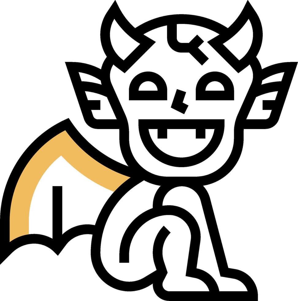 A cartoon devil with horns and wings vector