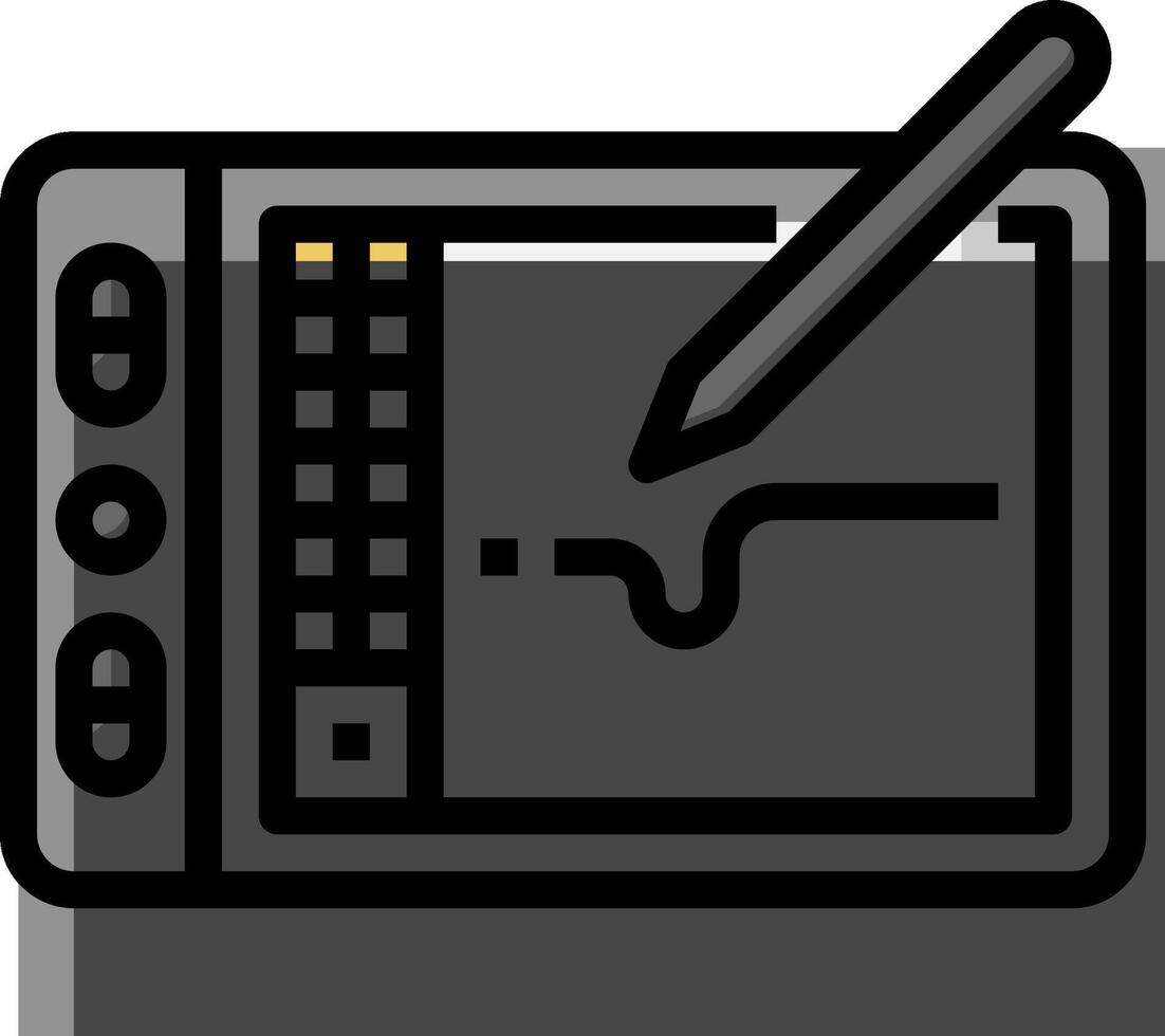 A tablet with a pen and a computer vector