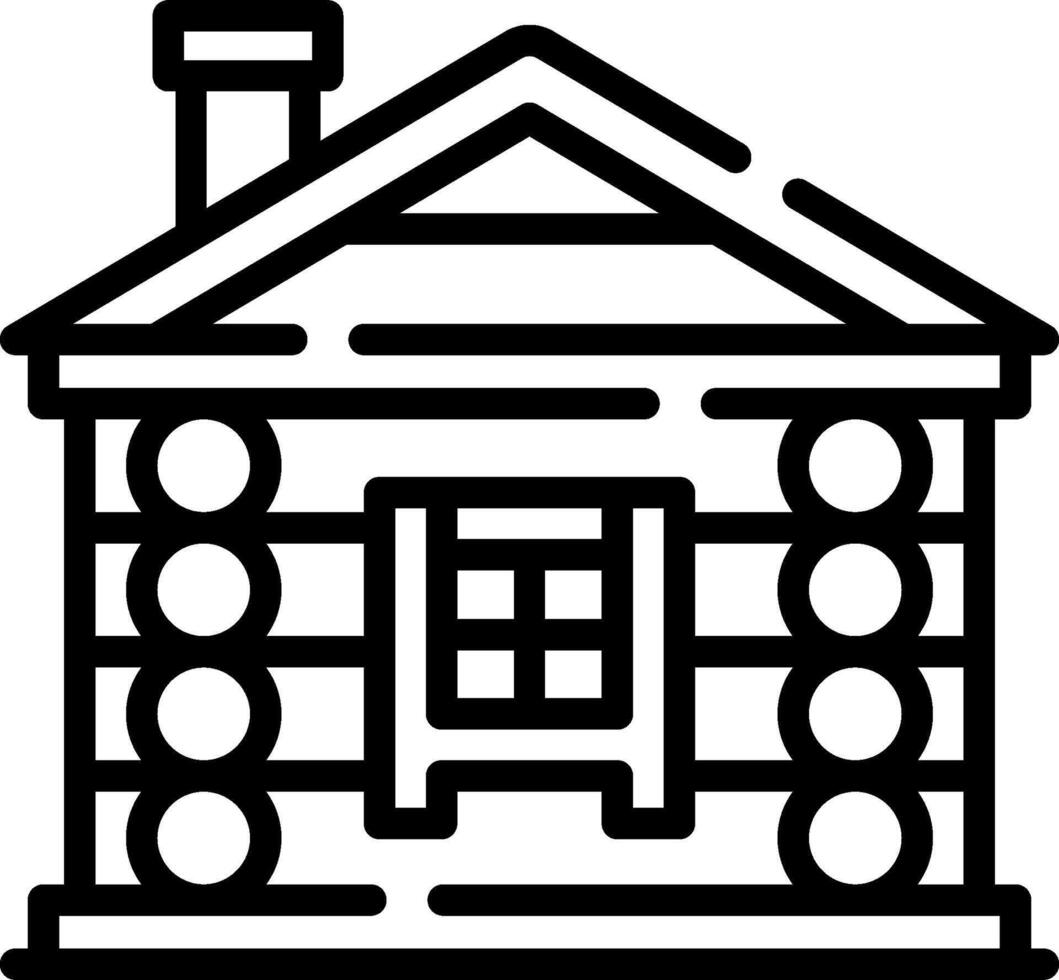 Log cabin icon illustration vector