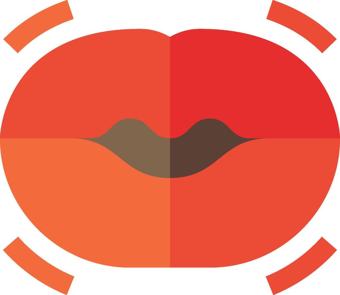 A red and orange lips icon with a black heart vector