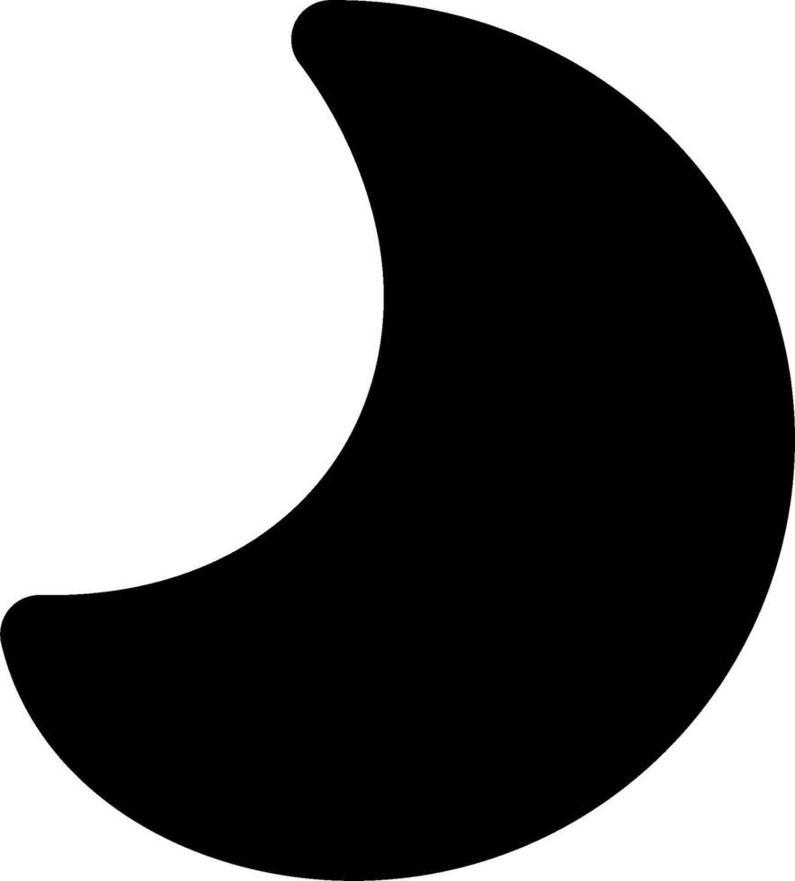 A black and white crescent shape on a white background vector