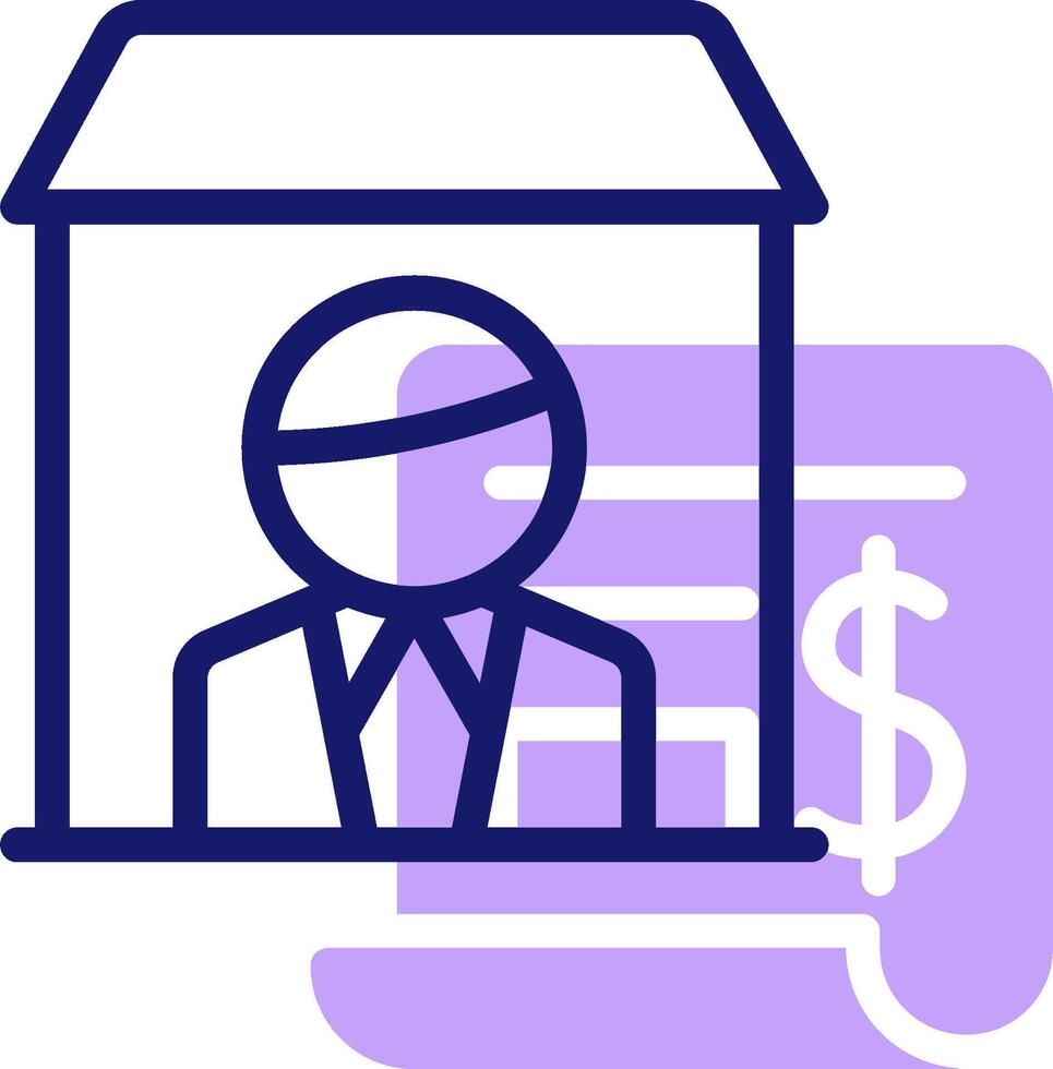 A man in a suit is standing in front of a box with a dollar sign vector