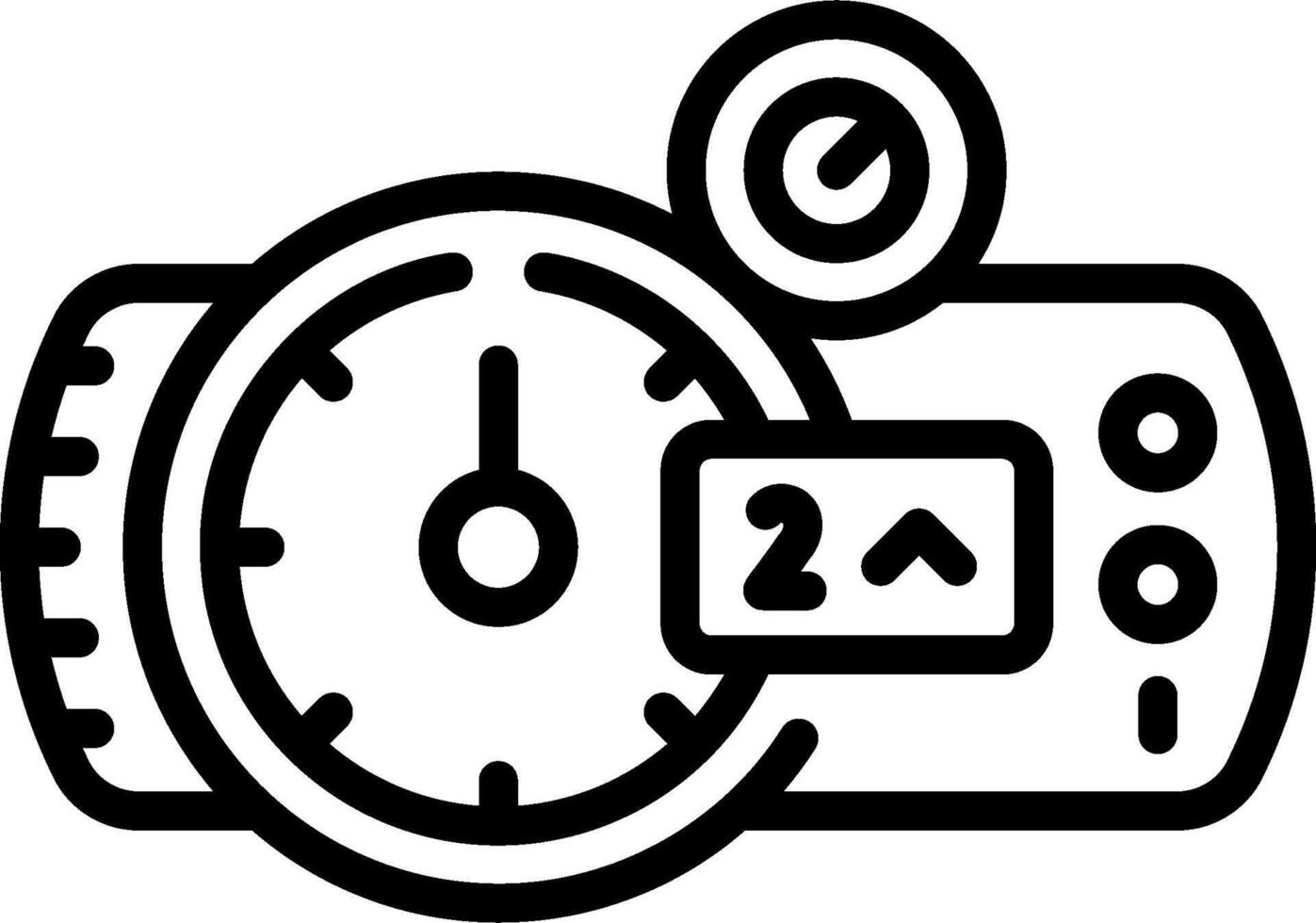 A black and white drawing of a clock vector