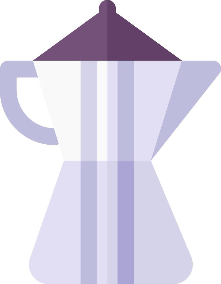 A purple and white coffee pot with a lid vector