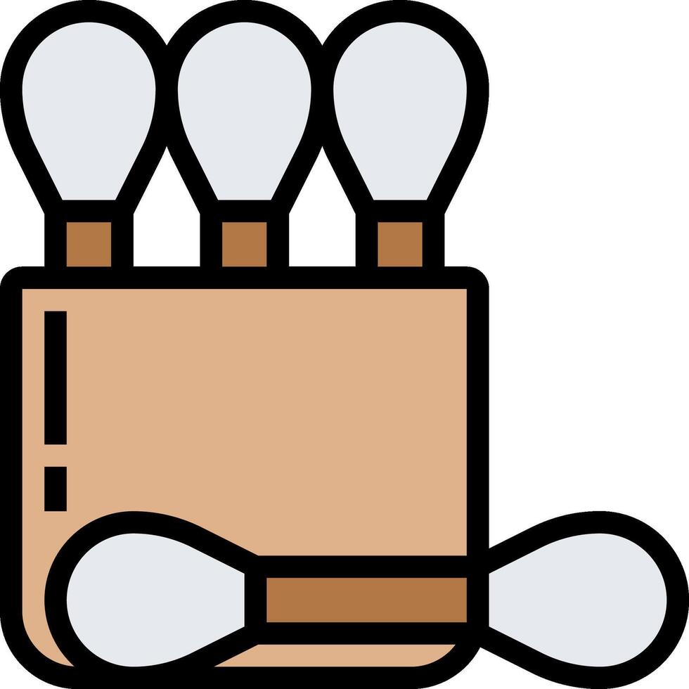 A wooden box with four bowling pins on it vector