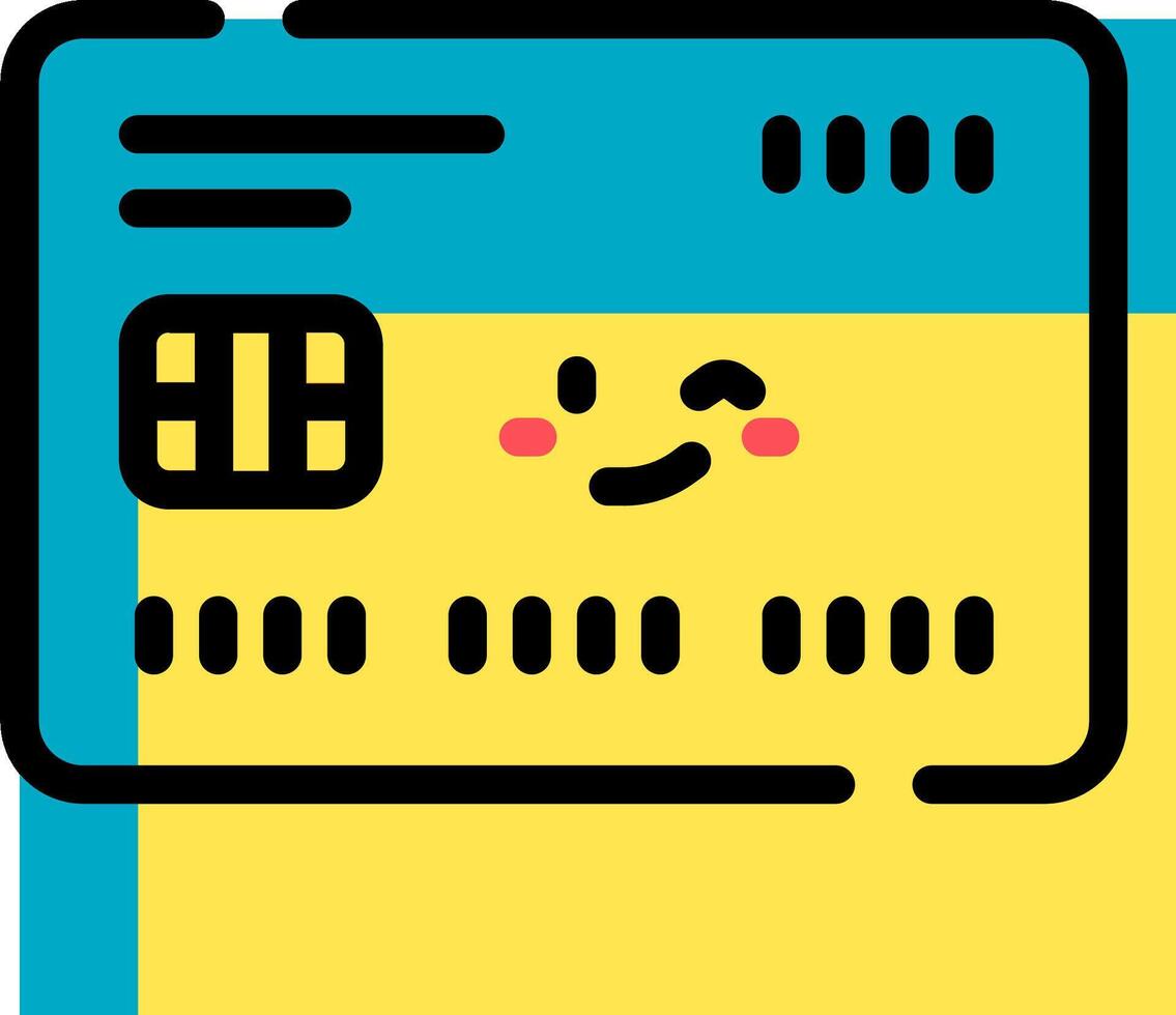 A credit card with a smiley face on it vector
