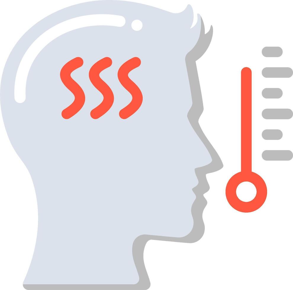 A man's head with a thermometer and a thermometer vector
