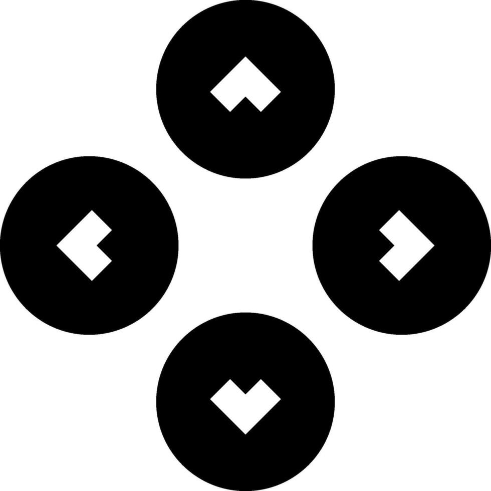 Four black and white arrows in a circle vector