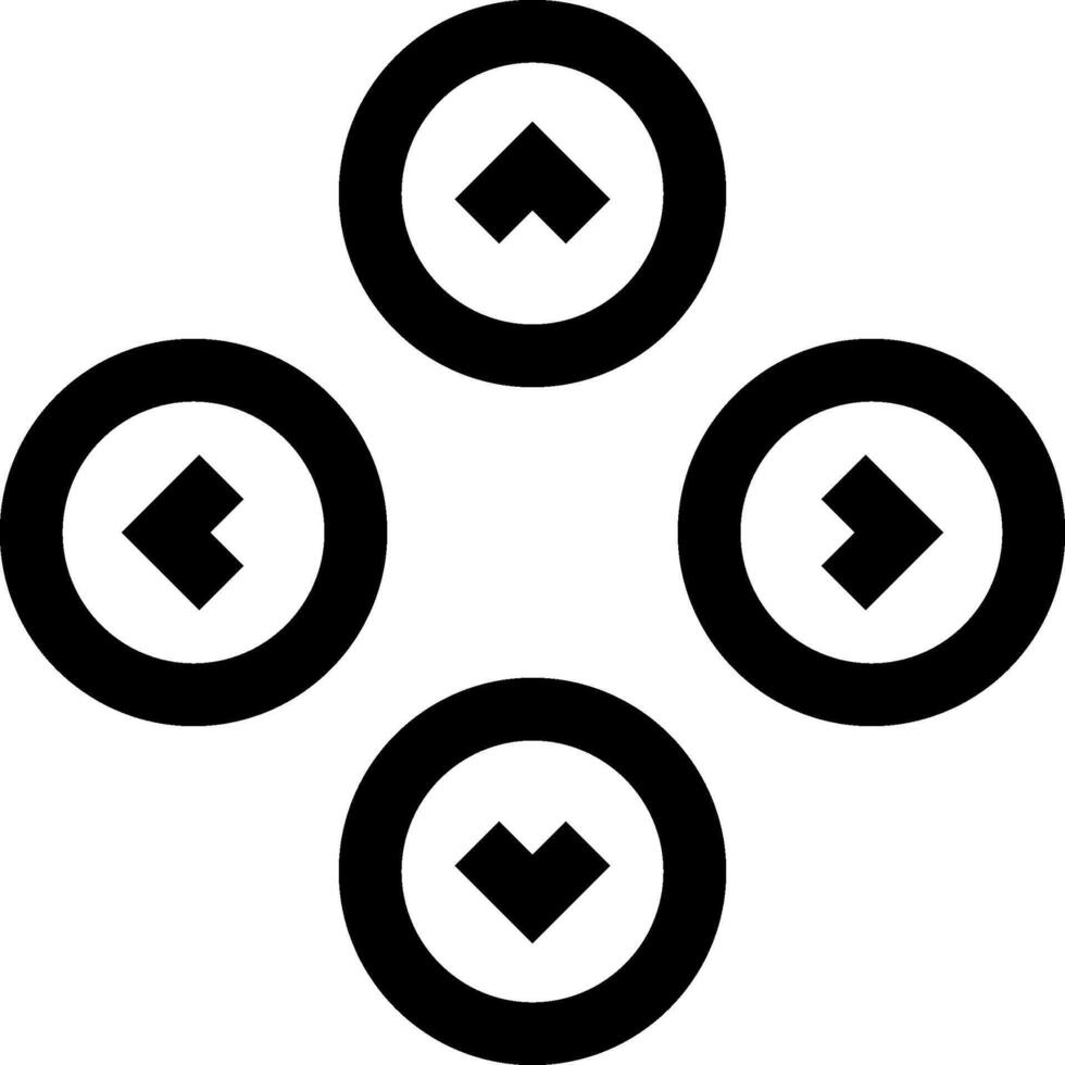 Four arrows in a circle with a white background vector