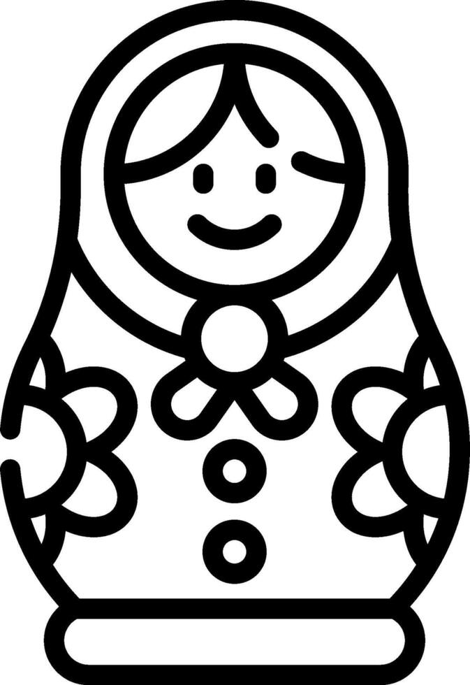 Russian doll coloring pages vector