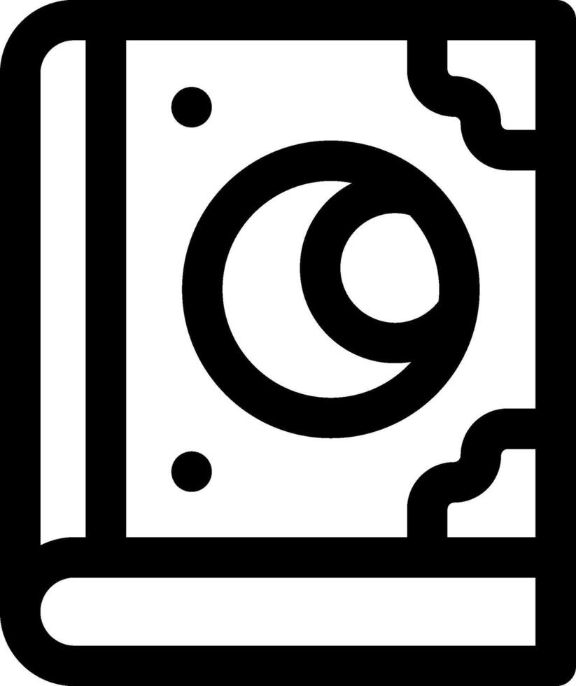 A black and white icon of a book vector