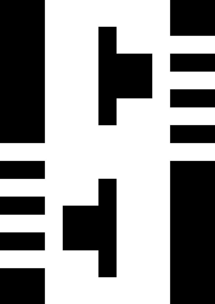 A black and white image of a square with two arrows vector