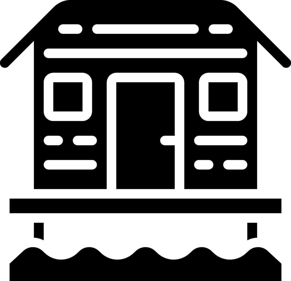 House on water icon vector
