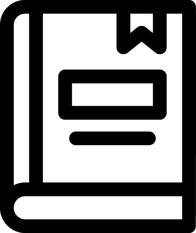 A black and white icon of a book vector