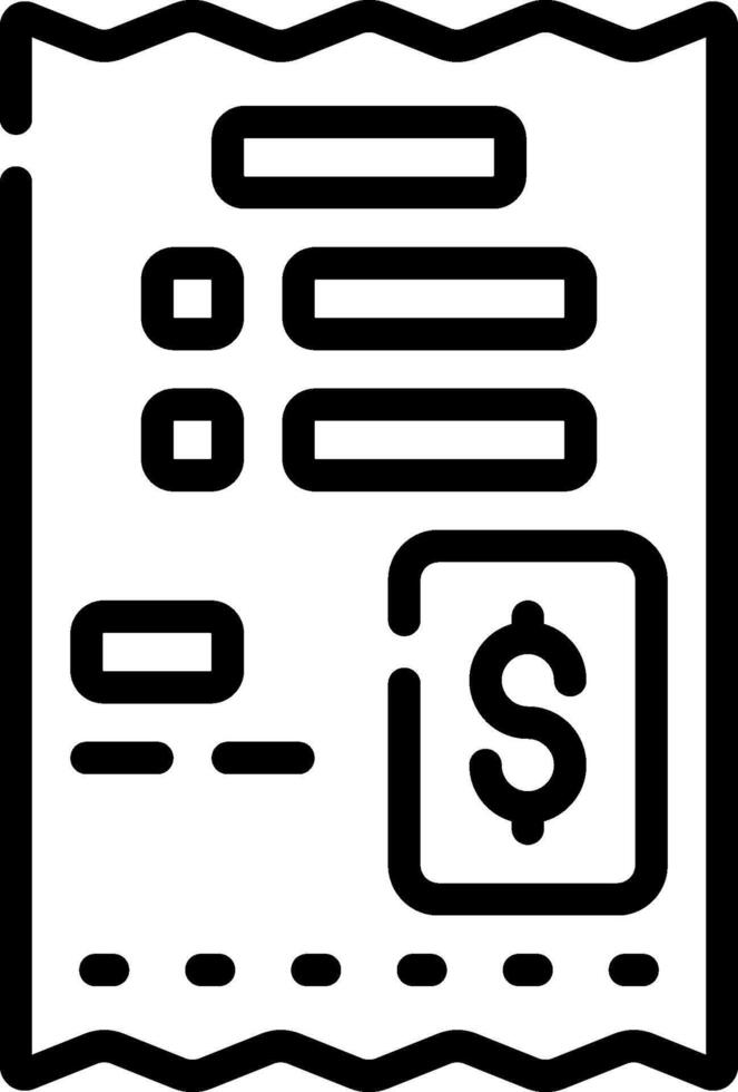 A receipt with a dollar sign on it vector