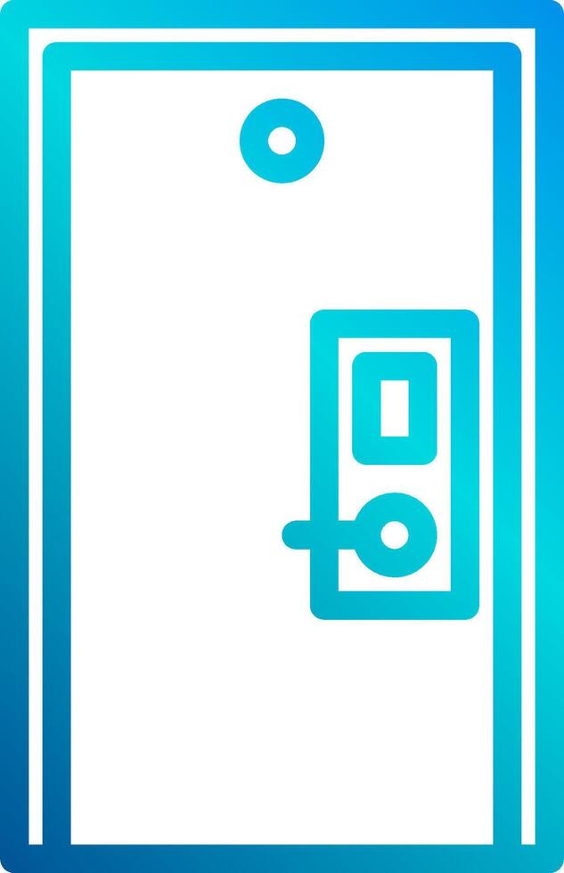 A blue and white icon of a door vector