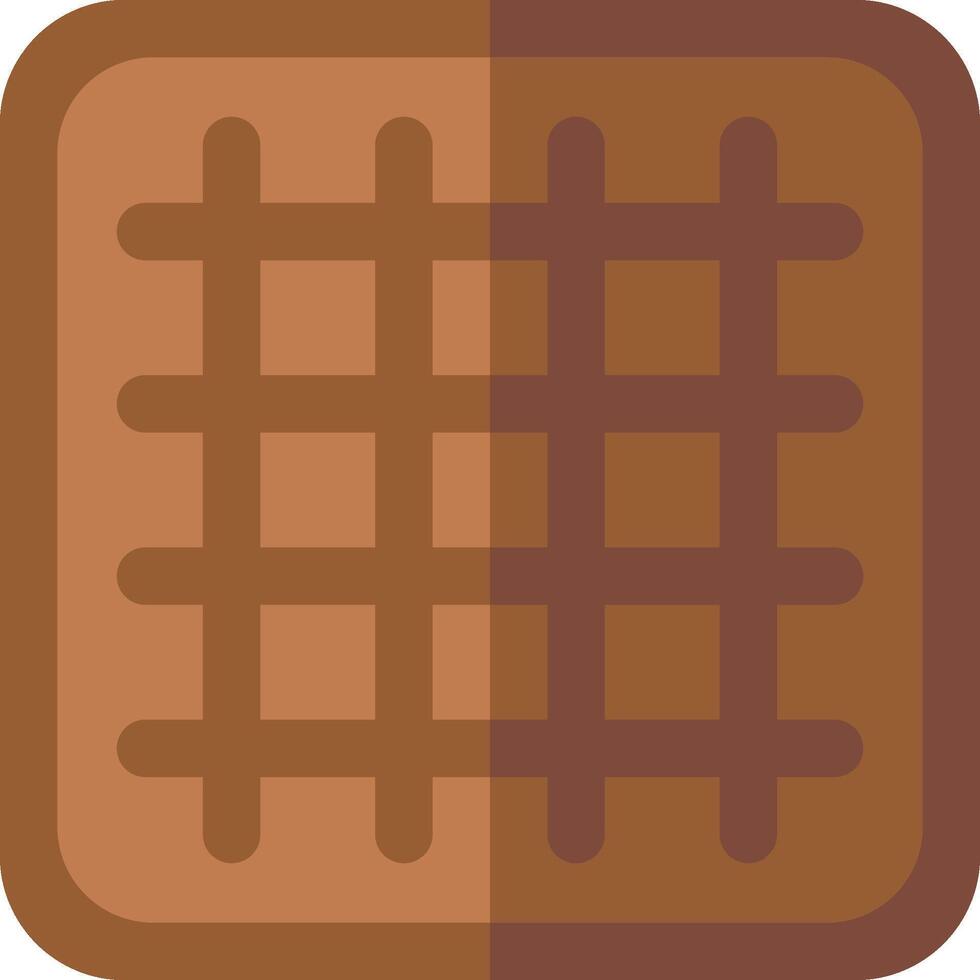 A square waffle icon with a brown background vector