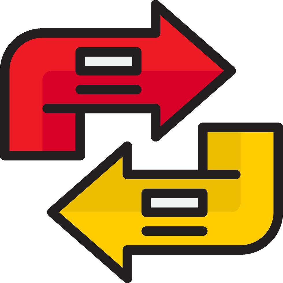 Two arrows pointing in opposite directions vector