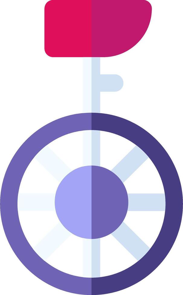 A purple and pink wheel with a seat on it vector