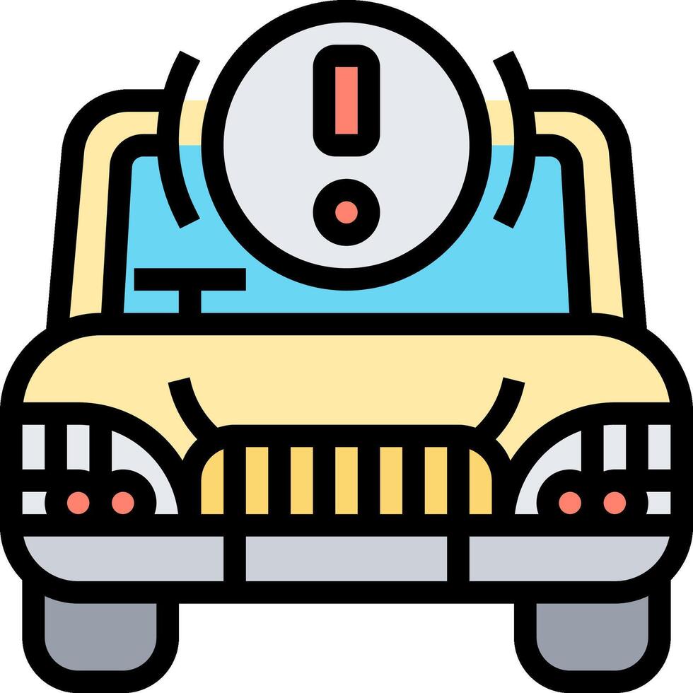A yellow car with a red light on top vector