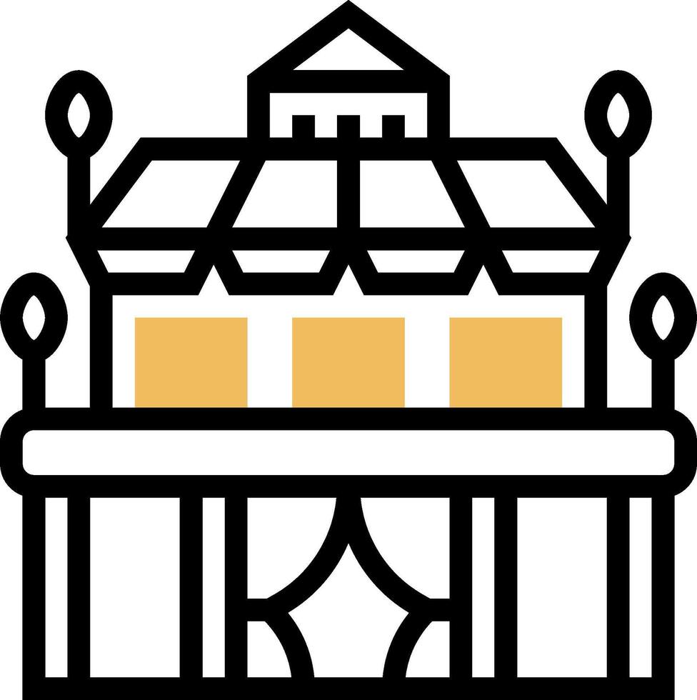 A building with a roof and windows vector