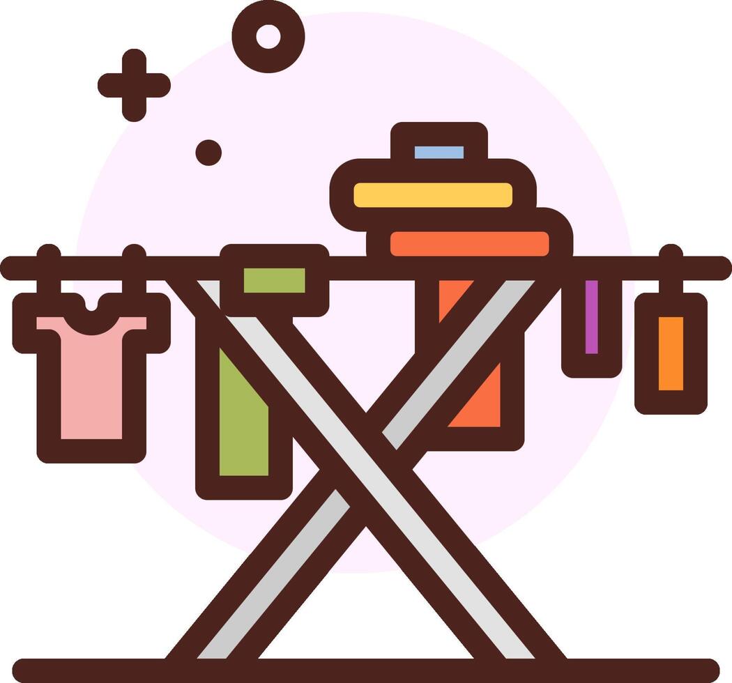 An icon of clothes drying on a clothes rack vector