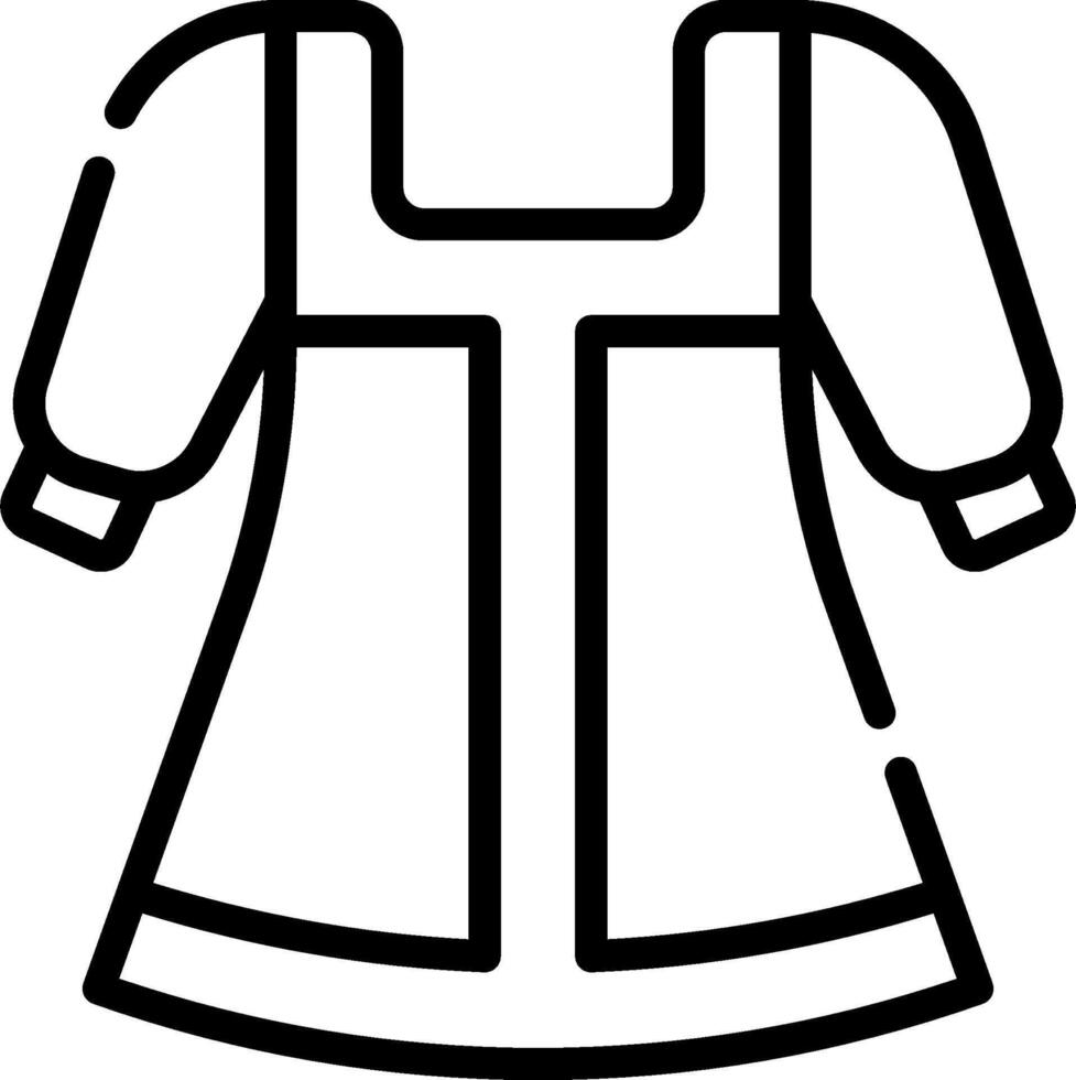 A dress outline icon on a white background vector