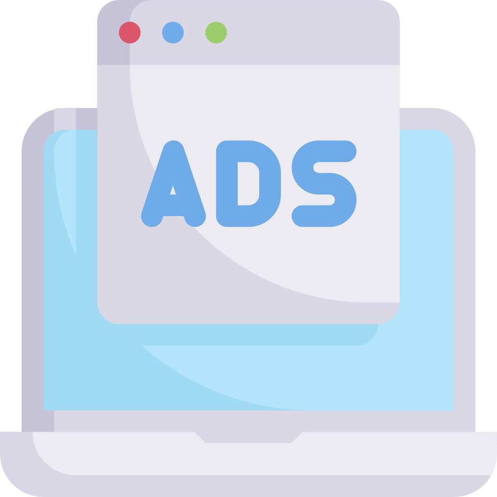 Ads on laptop screen vector