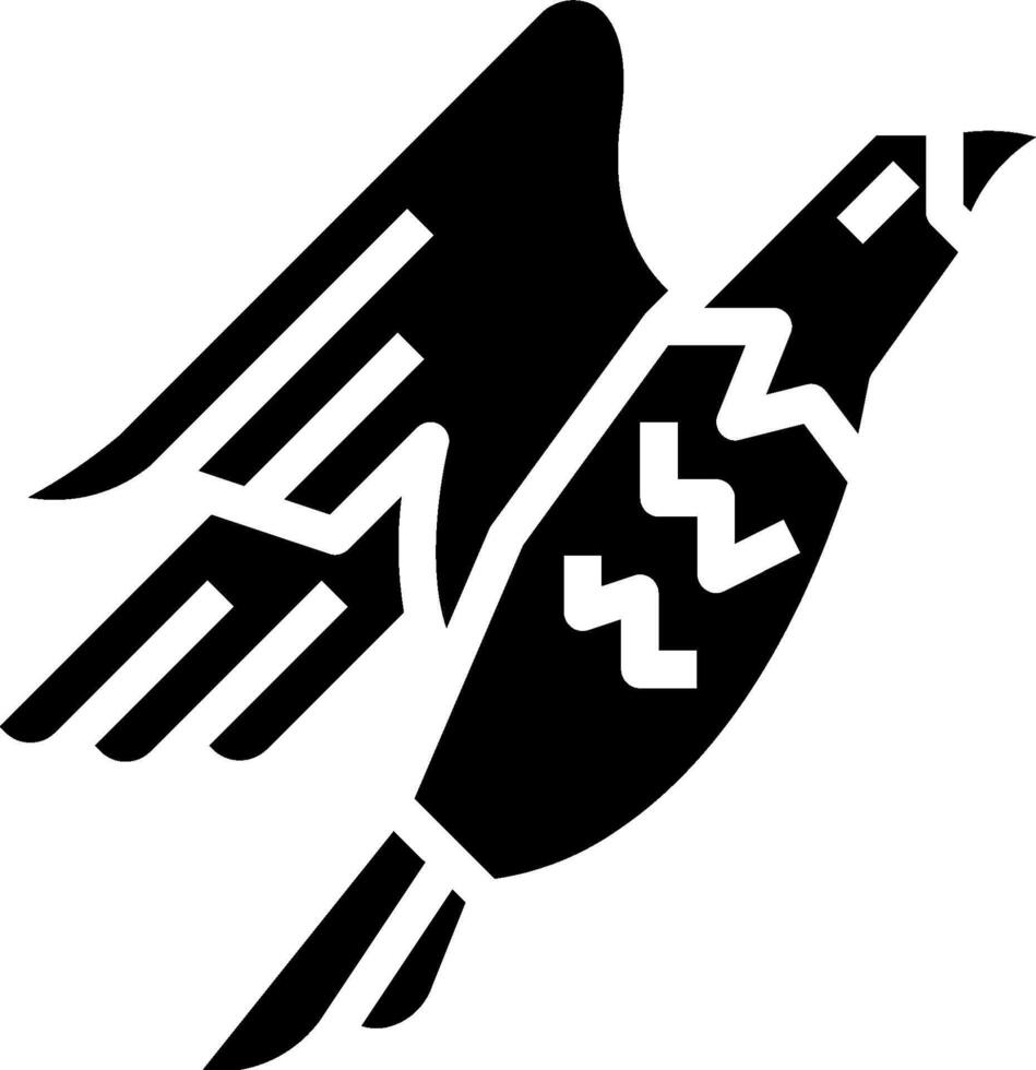 A black and white bird with a long tail vector