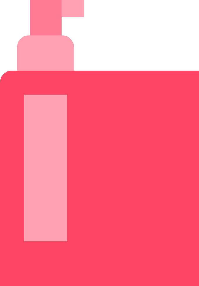 A pink soap dispenser with a pink bottle vector