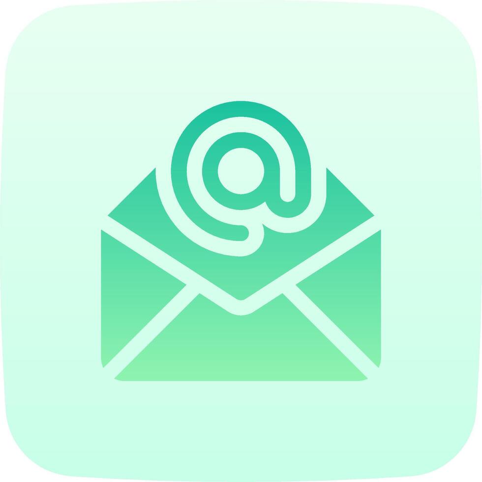Email icon with green envelope vector