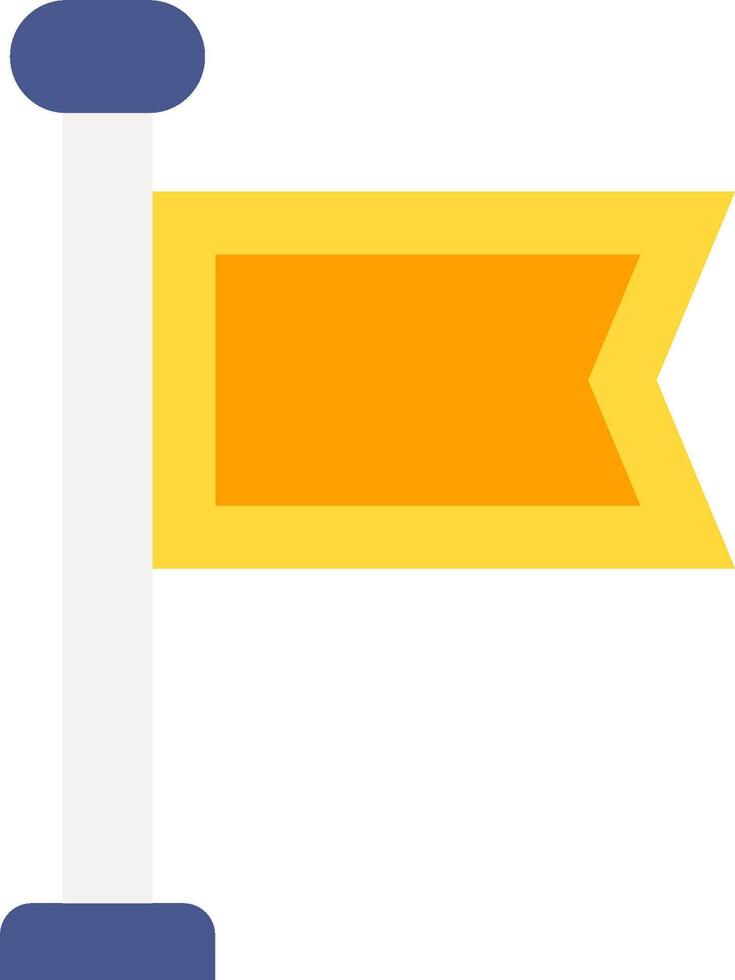 A yellow flag with a white pole vector