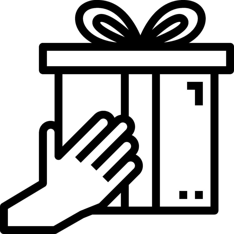 A hand holding a gift box with a bow vector