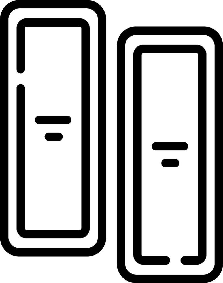Two black and white icons of two doors vector