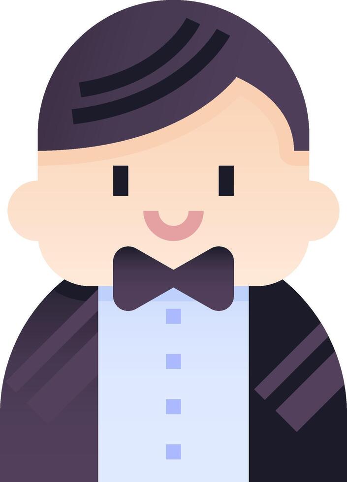 A cartoon man in a tuxedo with a bow tie vector