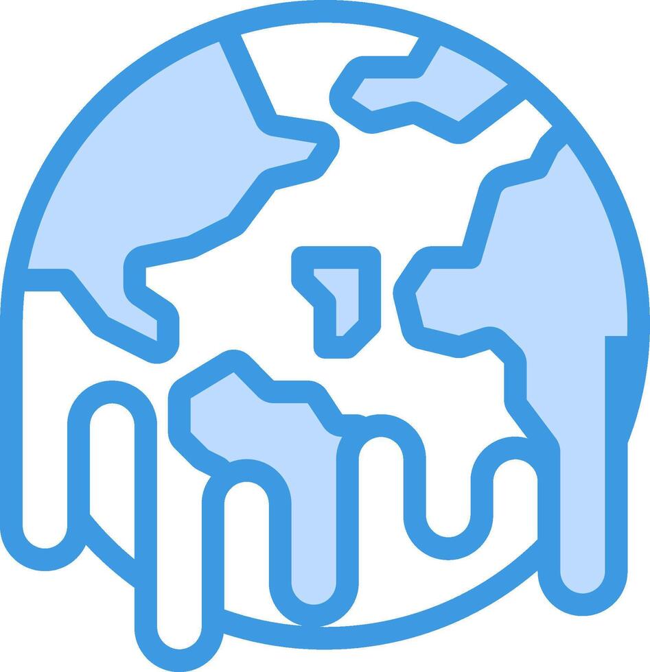 A blue and white globe with melting ice vector