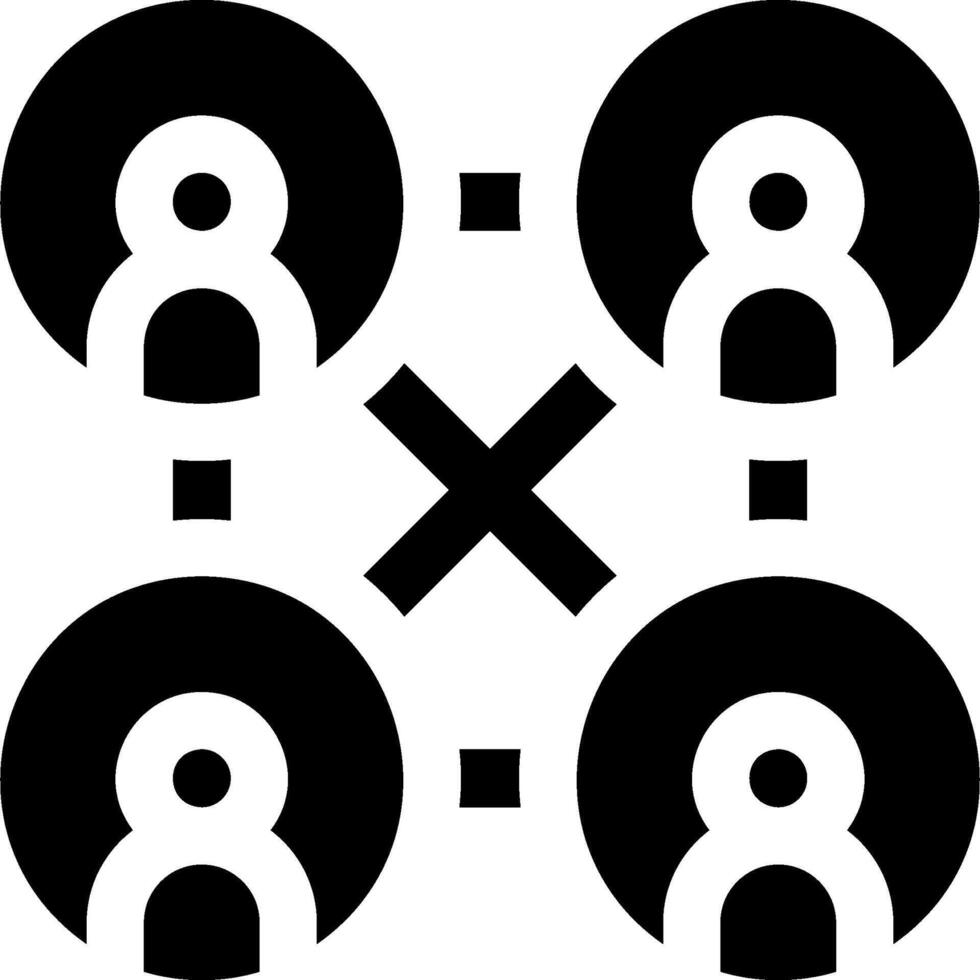A black and white logo with four people in it vector