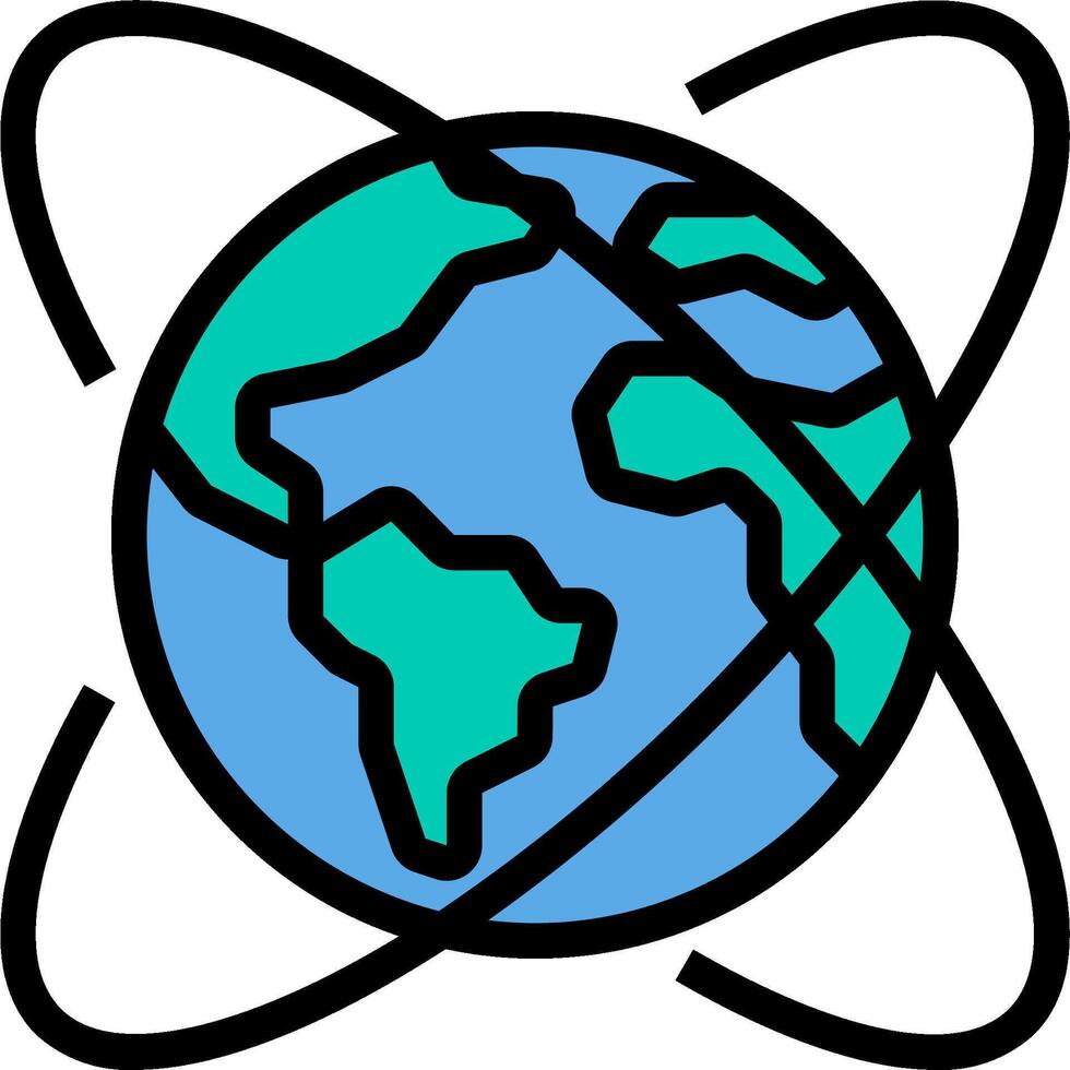 The earth is surrounded by a black and blue circle vector