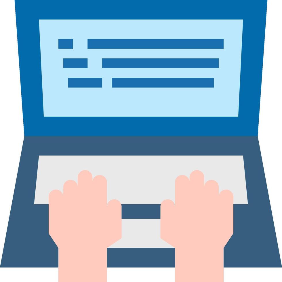 A person typing on a laptop computer vector