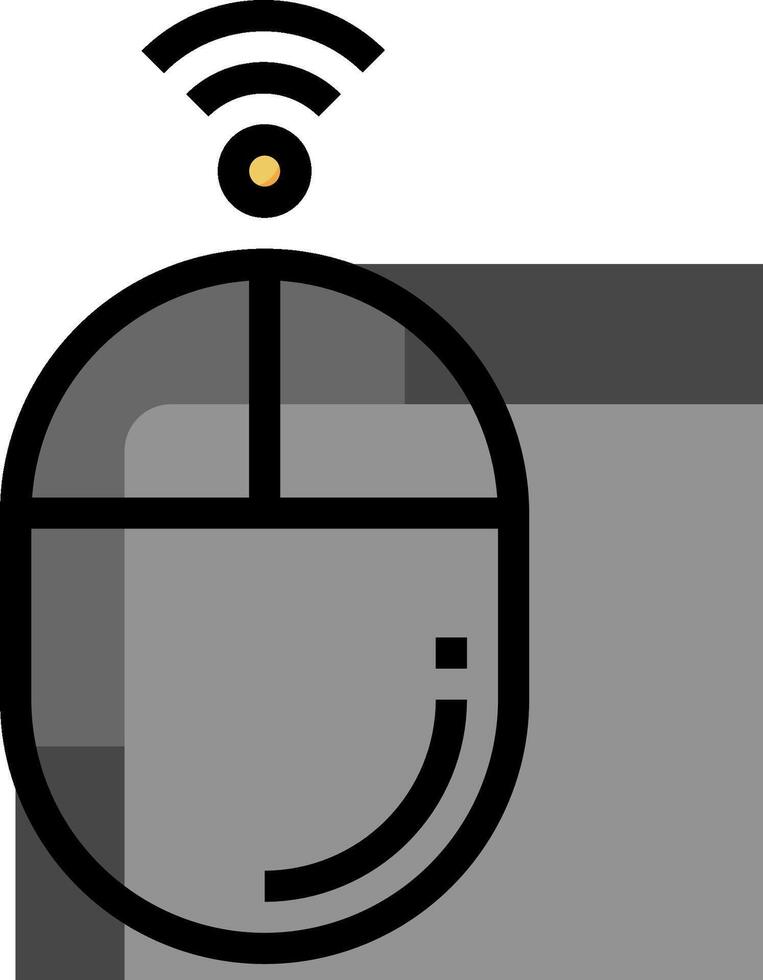 A computer mouse with a wifi symbol on it vector