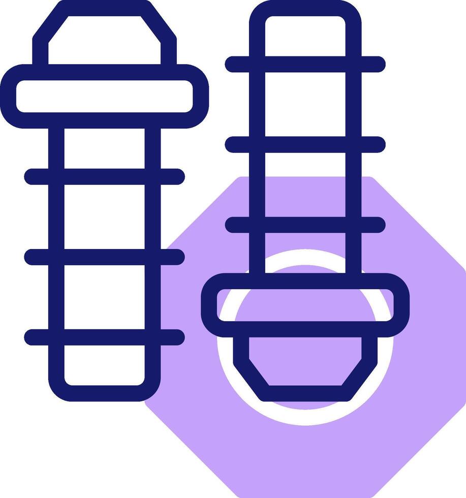 Two screws on a purple square vector
