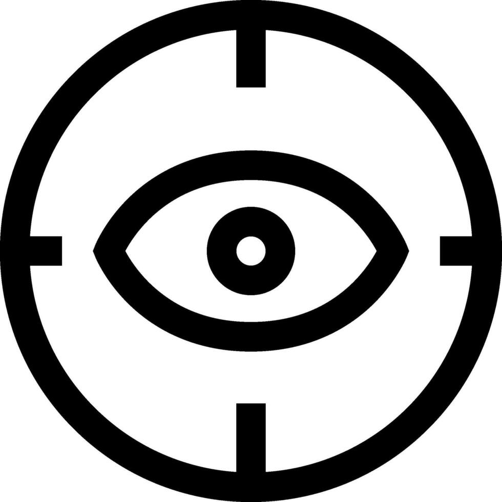 An eye icon in a crosshair vector