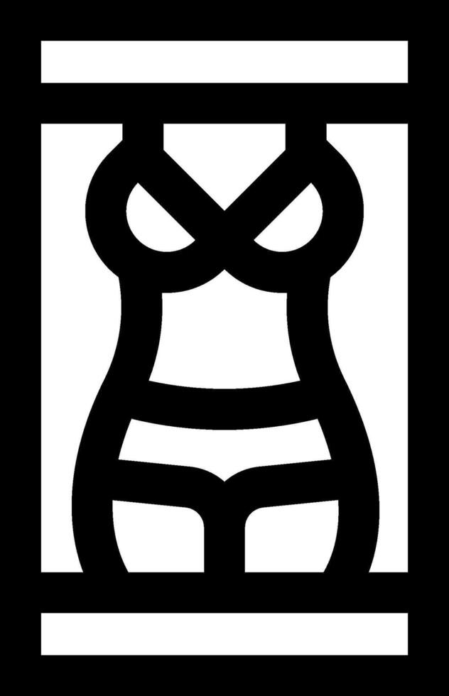 A black and white image of a woman's underwear vector
