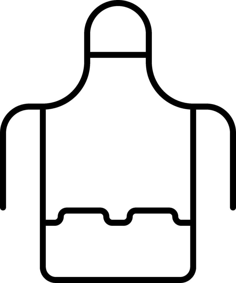 A black and white drawing of apron vector