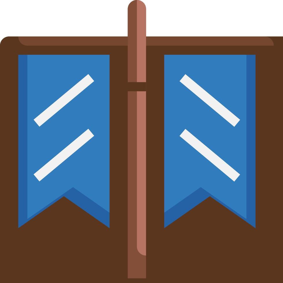 A wooden box with two flags on it vector
